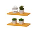 Ver imagem 2 de Kit 2 Prateleiras 40 X 20cm Amarela Suporte Invisível