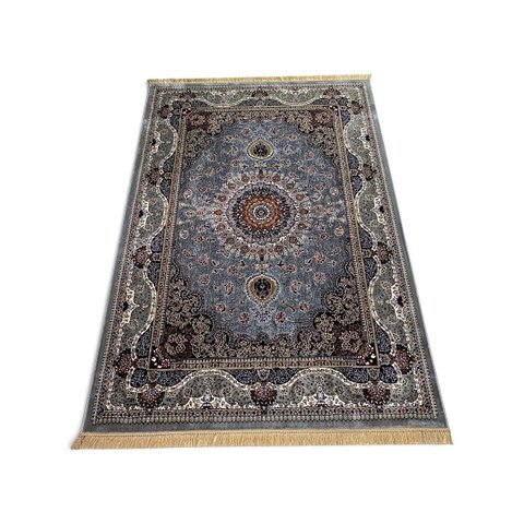 Tapete Persa Royal Cinza 300x400cm Fio Acetinado - Ideal para Quarto e Sala