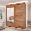 Ver imagem 2 de Guarda-Roupa Casal 2 Portas de Correr com Espelho e Pés 235cm 100% MDF Firenze Espresso Móveis