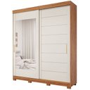 Ver imagem 3 de Guarda-Roupa Casal 2 Portas de Correr com Espelho e Pés 100% MDF 202cm Firenze Espresso Móveis Bege/Cinamomo/Off White