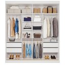 Ver imagem 5 de Guarda-Roupa Casal 2 Portas de Correr com Espelho 4 Gavetas 100% MDF 202cm Firenze Espresso Móveis Branco