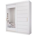 Ver imagem 3 de Guarda-Roupa Casal 2 Portas de Correr com Espelho 4 Gavetas 100% MDF 202cm Firenze Espresso Móveis Branco