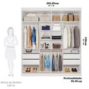 Ver imagem 4 de Guarda-Roupa Casal 2 Portas de Correr com Espelho 4 Gavetas 100% MDF 202cm Firenze Espresso Móveis Branco