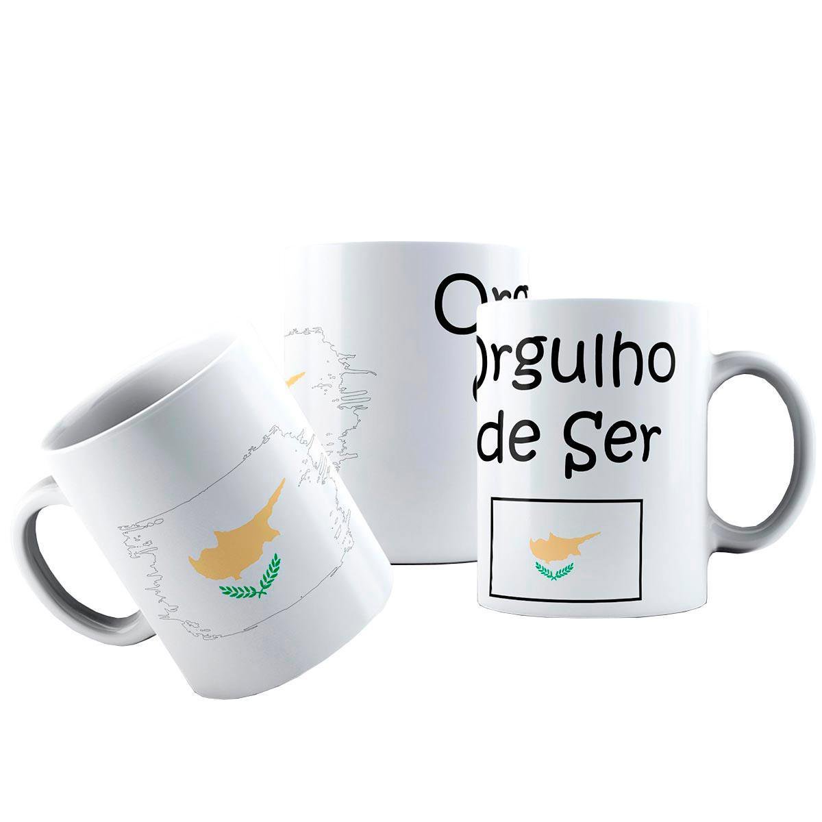 Caneca Cerâmica Bandeira Orgulho De Ser Do Chipre - 1