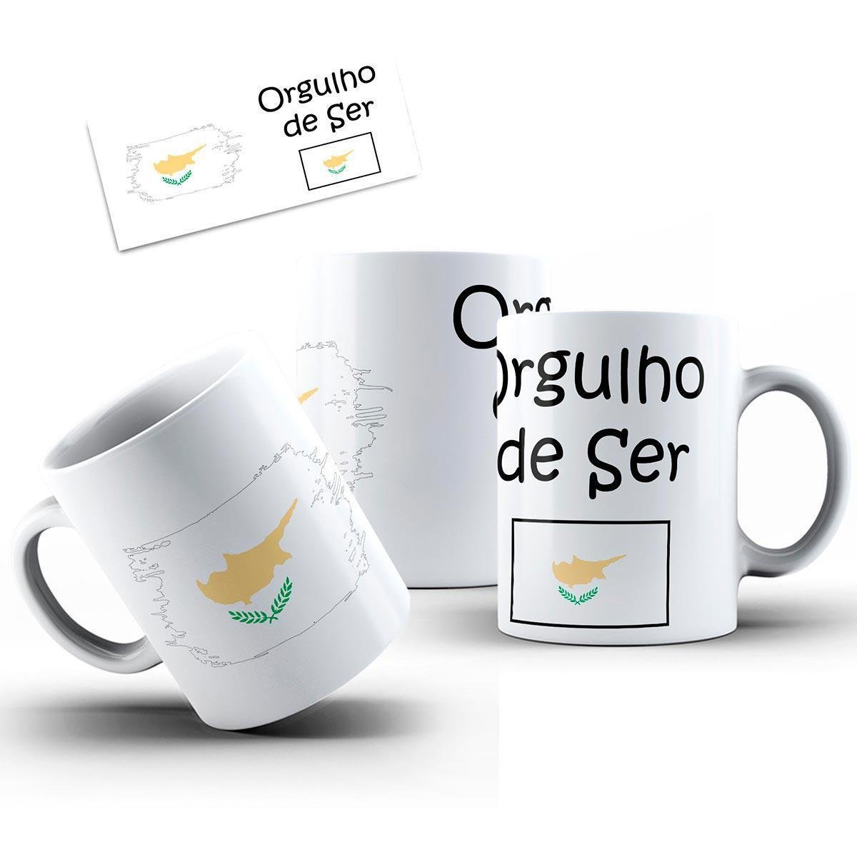 Caneca Cerâmica Bandeira Orgulho De Ser Do Chipre - 2