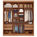 Ver imagem 4 de Guarda-Roupa Casal 2 Portas de Correr com Espelho 4 Gavetas 235cm 100% MDF Firenze Espresso Móveis