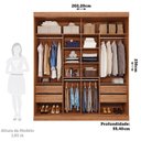 Ver imagem 5 de Guarda-Roupa Casal 2 Portas de Correr com Espelho 4 Gavetas 235cm 100% MDF Firenze Espresso Móveis