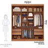 Guarda-Roupa Casal 2 Portas de Correr com Espelho 4 Gavetas 235cm 100% MDF Firenze Espresso Móveis - 5