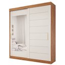 Ver imagem 3 de Guarda-Roupa Casal 2 Portas de Correr com Espelho 4 Gavetas 100% MDF 202cm Firenze Espresso Móveis Bege/Cinamomo/Off White