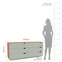 Ver imagem 3 de Cômoda 6 Gavetas 63,1x150,1x46 Cm Porto