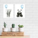 Ver imagem 2 de Kit 2 Placas Infantis Bichinhos com Balões 18x27cm
