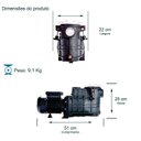 Ver imagem 3 de Bomba Piscina Tsw-250 1/3 Cv Monofásico Motor Thebe Ip44 127/220v