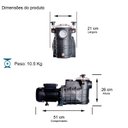 Ver imagem 3 de Bomba Piscina Tsw-370 1/2 Cv Monofásico Motor Thebe Ip44 127/220v