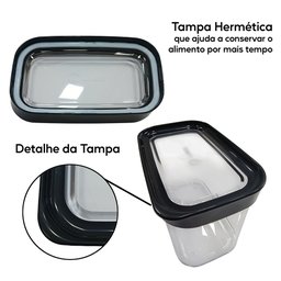 Kit 3 Potes Herméticos de Mantimentos Modulus 90 Helsim Potes Herméticos Modulus - 5