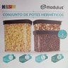 Kit 3 Potes Herméticos de Mantimentos Modulus 90 Helsim Potes Herméticos Modulus - 12