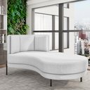 Ver imagem 2 de Sofá Chaise Longue Sala de Estar Living Lucca Direito D02 Bouclê Branco B-53 - Lyam Decor