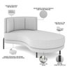 Sofá Chaise Longue Sala de Estar Living Lucca Direito D02 Bouclê Branco B-53 - Lyam Decor - 3