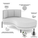 Ver imagem 3 de Sofá Chaise Longue Sala de Estar Living Lucca Direito D02 Bouclê Branco B-53 - Lyam Decor