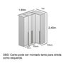 Guarda Roupa Modulado de Canto Reto 4 Portas com Espelho Branco Altezza Trend - 6