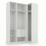Guarda Roupa Modulado de Canto Reto 4 Portas com Espelho Branco Altezza Trend - 3