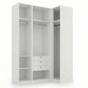 Ver imagem 3 de Guarda Roupa Modulado de Canto Reto 4 Portas com Espelho Branco Altezza Trend