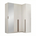Ver imagem 2 de Guarda Roupa Modulado de Canto Reto 4 Portas com Espelho Branco Altezza Trend