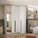 Ver imagem 5 de Guarda Roupa Modulado de Canto Reto 4 Portas com Espelho Branco Altezza Trend