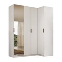 Ver imagem 2 de Guarda-Roupa de Canto Reto 100% MDF 4 Portas Espelho Altezza Clean
