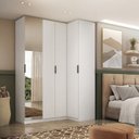 Ver imagem 1 de Guarda-Roupa de Canto Reto 100% MDF 4 Portas Espelho Altezza Clean
