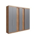 Ver imagem 2 de Roupeiro Milão 7 Portas 233,5x258x47cm Cinza/Freijó
