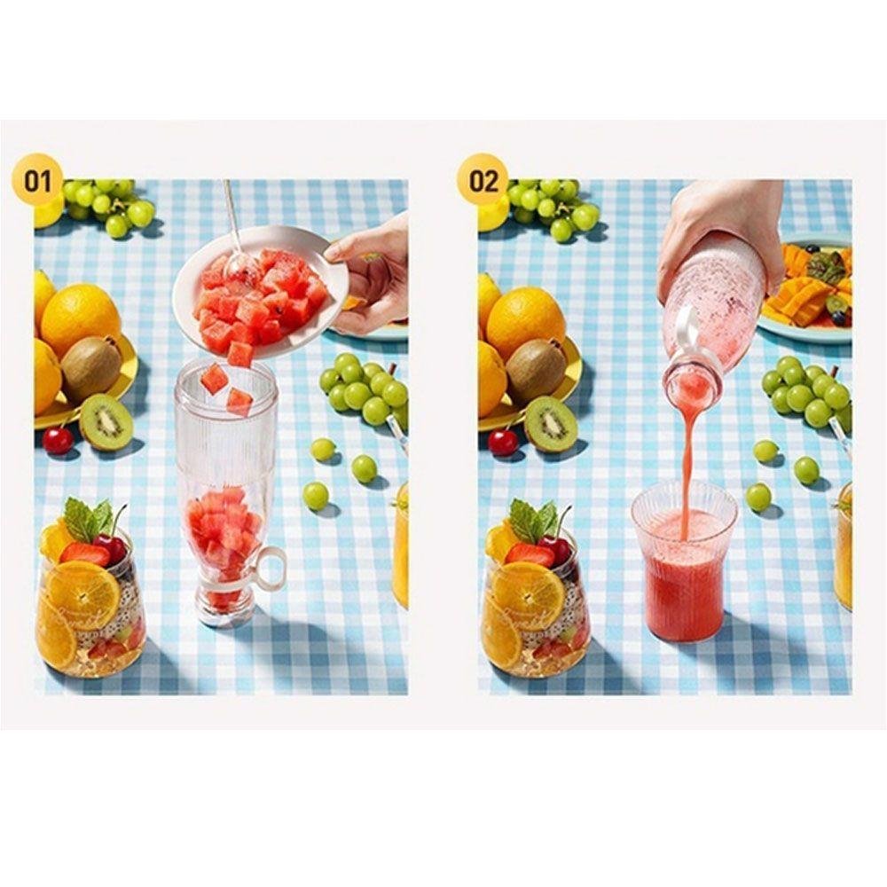 Garrafa Mixer Misturador Liquidificador Suco Smoothie Shake Batida Usb Portatil Cozinha Utensilio - 5