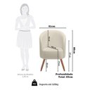 Ver imagem 4 de Poltrona Decorativa Estofada e Orgânica com Pés Palito Guatemala Espresso Móveis