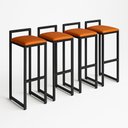 Ver imagem 2 de Kit 4 Banqueta Alta Ferro Cozinha Corino Bancada Gourmet:caramelo