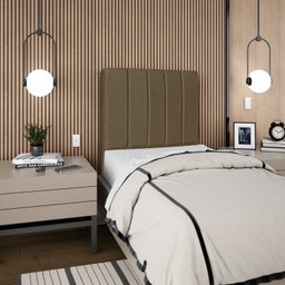 Cabeceira Estofada Cama Box Solteiro Carla 100cm Linho:marrom - 2