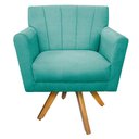 Ver imagem 4 de Poltrona Laura Suede Azul Tiffany