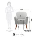 Ver imagem 3 de Poltrona Decorativa Estofada e Orgânica com Pés Palito Panamá Espresso Móveis