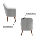 Ver imagem 4 de Poltrona Decorativa Estofada e Orgânica com Pés Palito Panamá Espresso Móveis