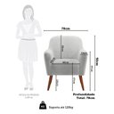 Ver imagem 3 de Poltrona Decorativa Estofada e Orgânica com Pés Palito Panamá Yescasa