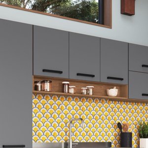 Armário Aéreo de Cozinha 3 Portas e Nicho Giovanna