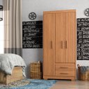 Ver imagem 1 de Guarda Roupa Casal 3 Portas 2 Gavetas Primacy Marrom/Freijó