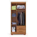 Ver imagem 2 de Guarda Roupa Casal 3 Portas 2 Gavetas Primacy Marrom/Freijó