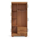 Ver imagem 4 de Guarda Roupa Casal 3 Portas 2 Gavetas Primacy Marrom/Freijó