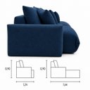 Ver imagem 5 de Sofá Retrátil 3 Lugares Veludo Armani 2,30 Mts Azul