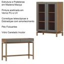Ver imagem 5 de Cristaleira 2 Portas Vidro Canelado Aparador 2 Gavetas Oak Ferrolack Milani Store