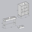 Ver imagem 7 de Cristaleira 2 Portas Vidro Canelado Aparador 2 Gavetas Oak Ferrolack Milani Store
