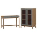 Ver imagem 1 de Cristaleira 2 Portas Vidro Canelado Aparador 2 Gavetas Oak Ferrolack Milani Store