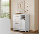 Ver imagem 2 de Cômoda 4 Gavetas Organizadora Roupas Kids Infantil Quarto Criança Gaveteiro Duda Cor Branco