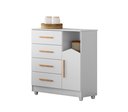 Ver imagem 1 de Cômoda 4 Gavetas Organizadora Roupas Kids Infantil Quarto Criança Gaveteiro Duda Cor Branco