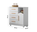 Ver imagem 5 de Cômoda 4 Gavetas Organizadora Roupas Kids Infantil Quarto Criança Gaveteiro Duda Cor Branco