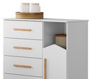 Ver imagem 3 de Cômoda 4 Gavetas Organizadora Roupas Kids Infantil Quarto Criança Gaveteiro Duda Cor Branco